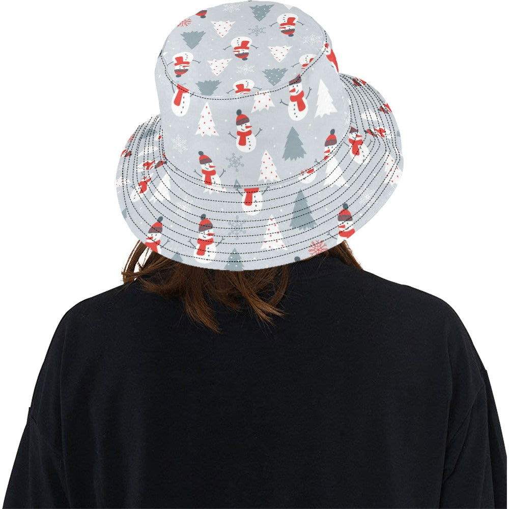 Snowman Print Design LKS302 Unisex Bucket Hat