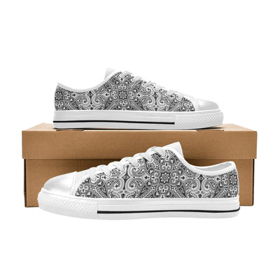 Bandana Print Design LKS309 Women's White Low Top Shoes