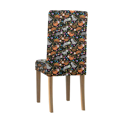 Sloth Print Design LKS306 Dining Chair Slipcover