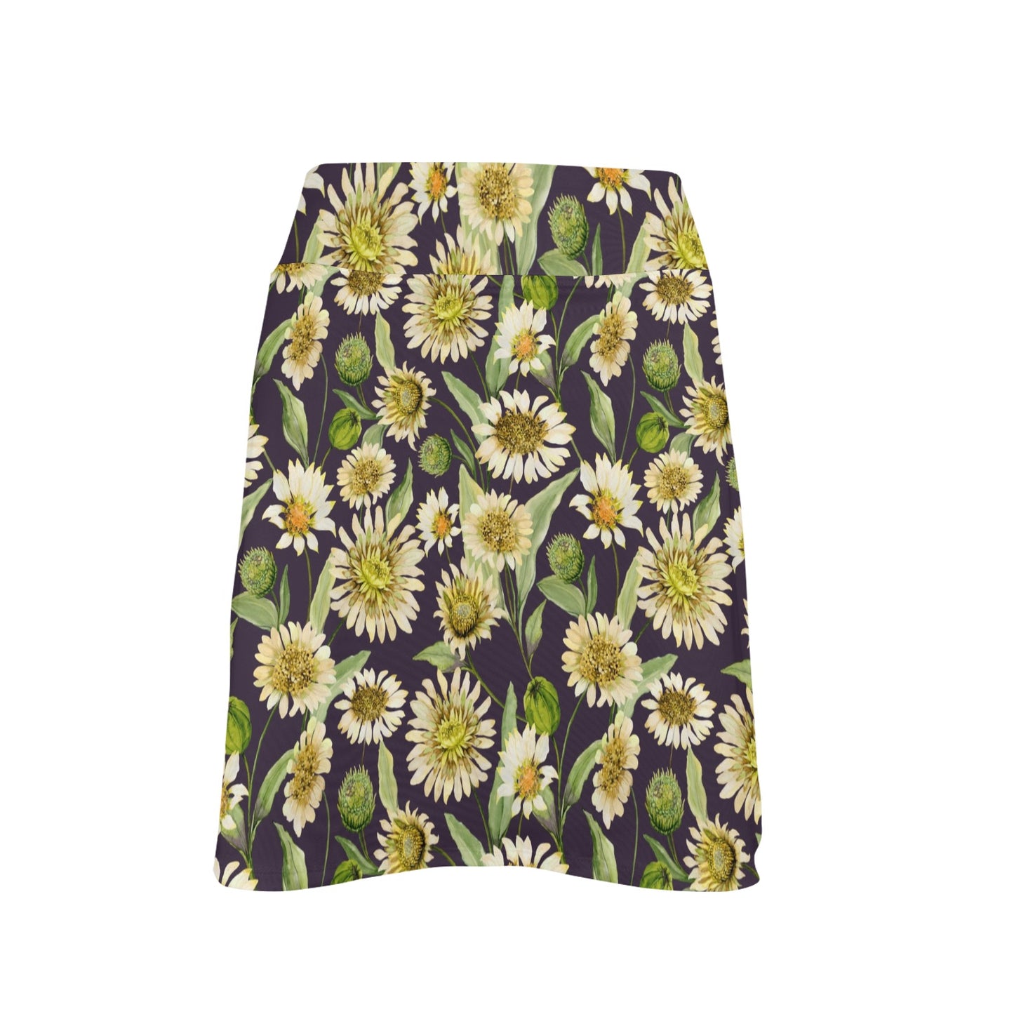 Daisy Vintage Print Pattern 17" Golf & Pickleball Skort with Pockets