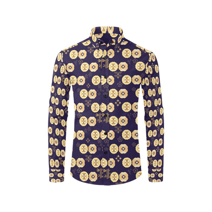 Sakura Print Design LKS303 Men's Long Sleeve Dress Shirt
