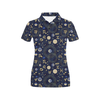 Zodiac Print Design LKS302 Women's Polo Shirt