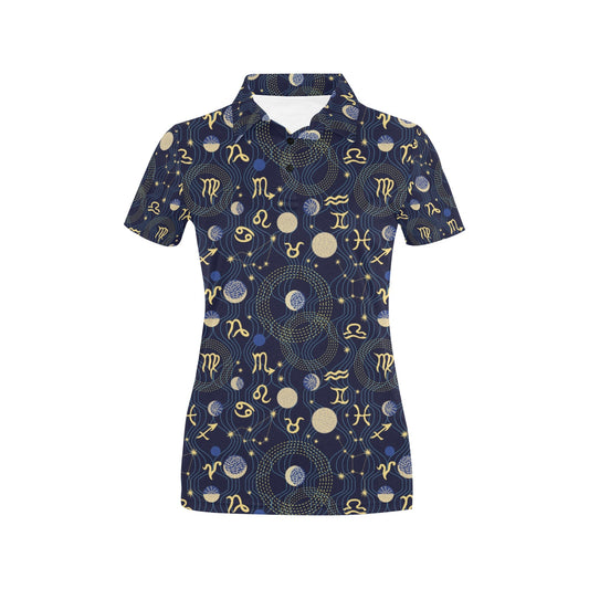 Zodiac Print Design LKS302 Women's Polo Shirt