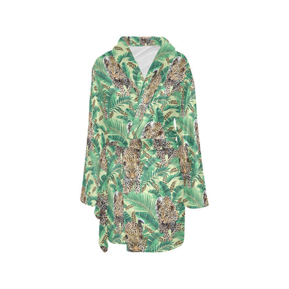 Leopard Pattern Print Design 03 Women's Fleece Robe