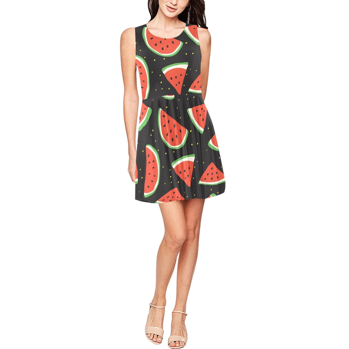 Watermelon Pattern Print Design WM09 Sleeveless Dress