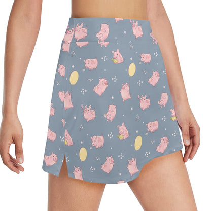 Pig Print Design LKS405 17" Golf & Pickleball Skort with Pockets