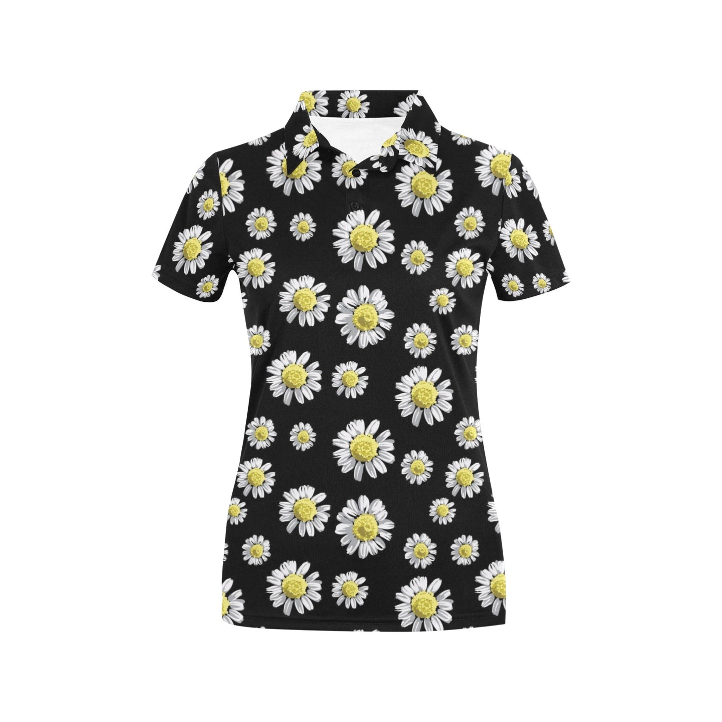 Daisy Pattern Print Design DS01 Women's Polo Shirt