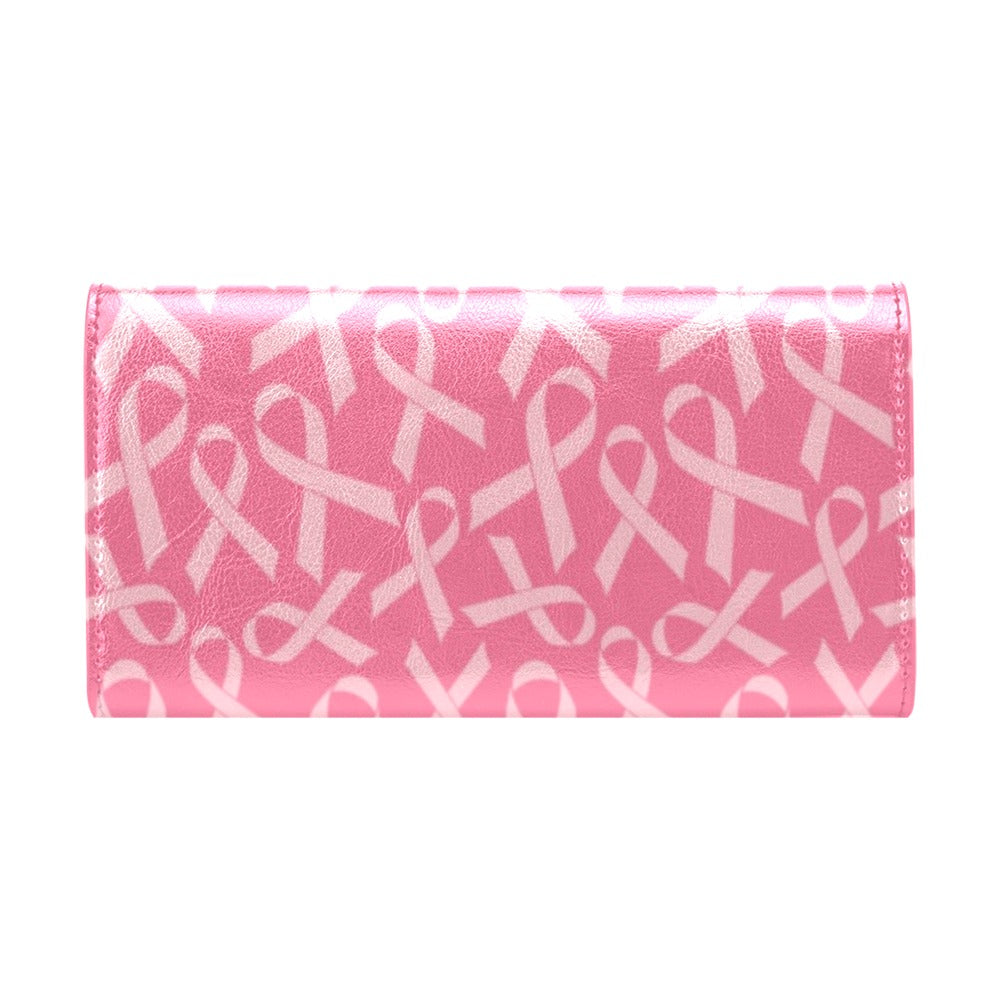 Breast Cancer Awareness Themed Women's Trifold Wallet