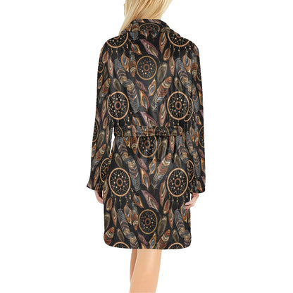 Dream catcher embroidered style Women's Fleece Robe