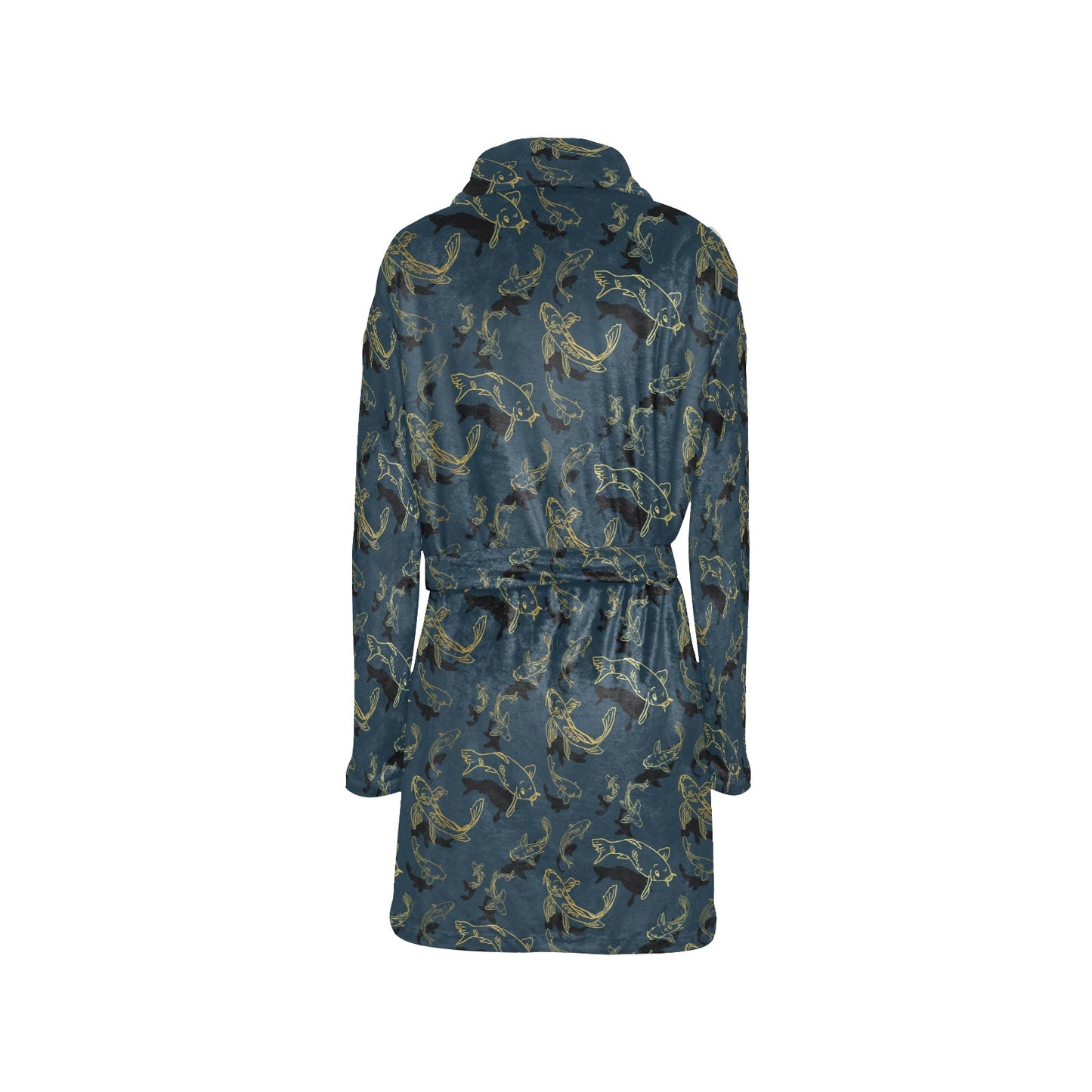 Koi Carp Gold Design Themed Print Women's Fleece Robe