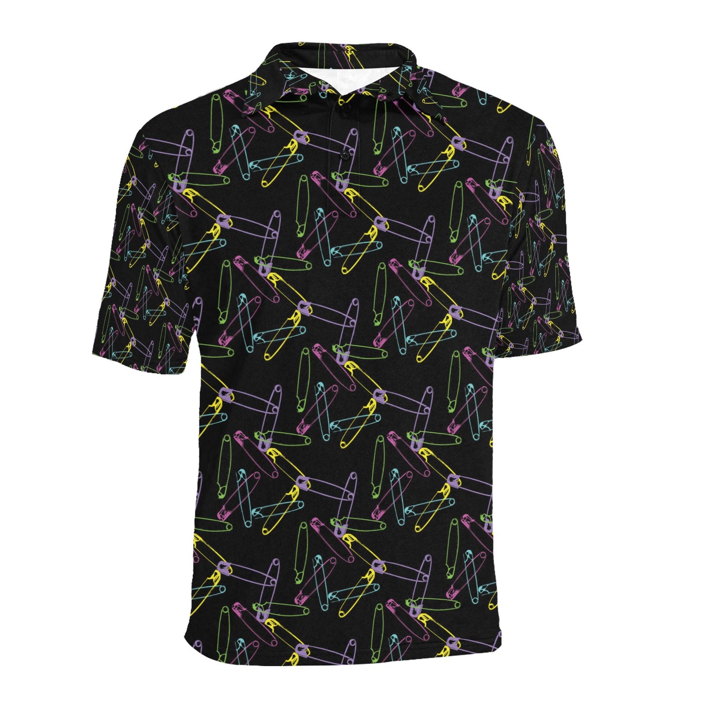Safety Pin Print Design LKS304 Men Polo Shirt