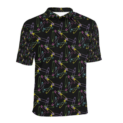 Safety Pin Print Design LKS304 Men Polo Shirt