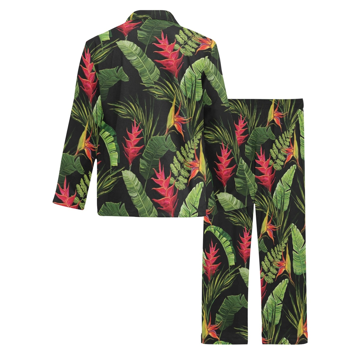 Bird Of Paradise Pattern Print Design BOP010 Men's Long Pajama Set