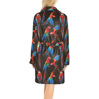 Macaw Pattern Print Design 04 Women's Fleece Robe