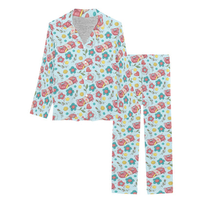 Crochet Pattern Print Design 01 Women's Long Pajama Set