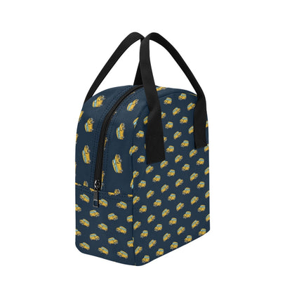 School Bus Print Design LKS302 Insulated Lunch Bag