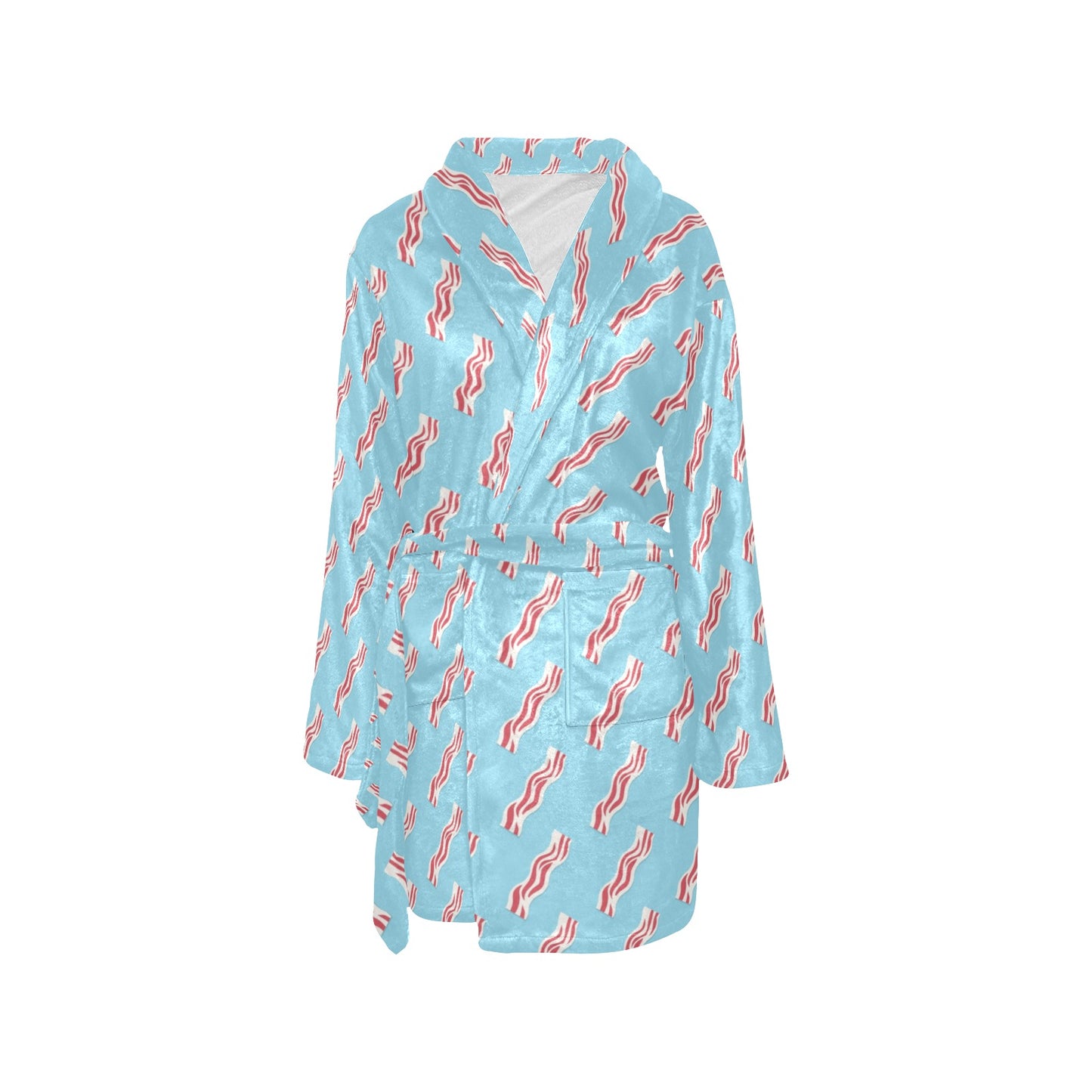 Bacon Pattern Print Design 03 Women's Fleece Robe