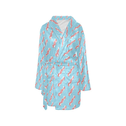 Bacon Pattern Print Design 03 Women's Fleece Robe