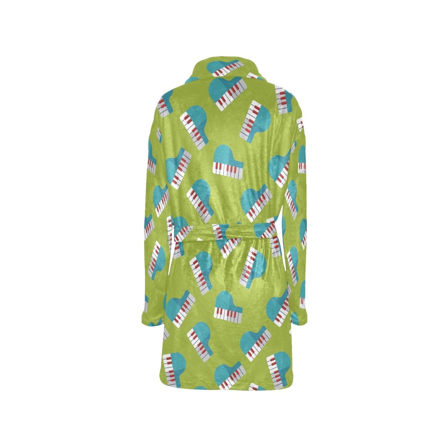 Piano Pattern Print Design 03 Women's Fleece Robe