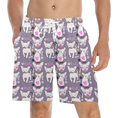 Chihuahua Happy Pattern Men's Swim Trunks Beach Shorts