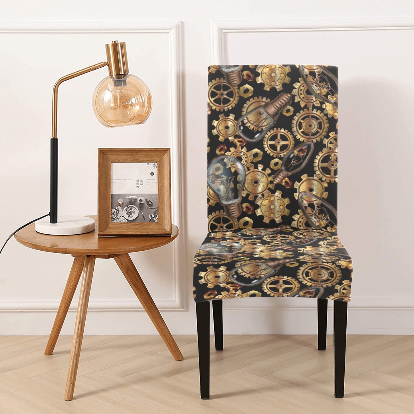 Steampunk Lightbulb Print Design LKS304 Dining Chair Slipcover