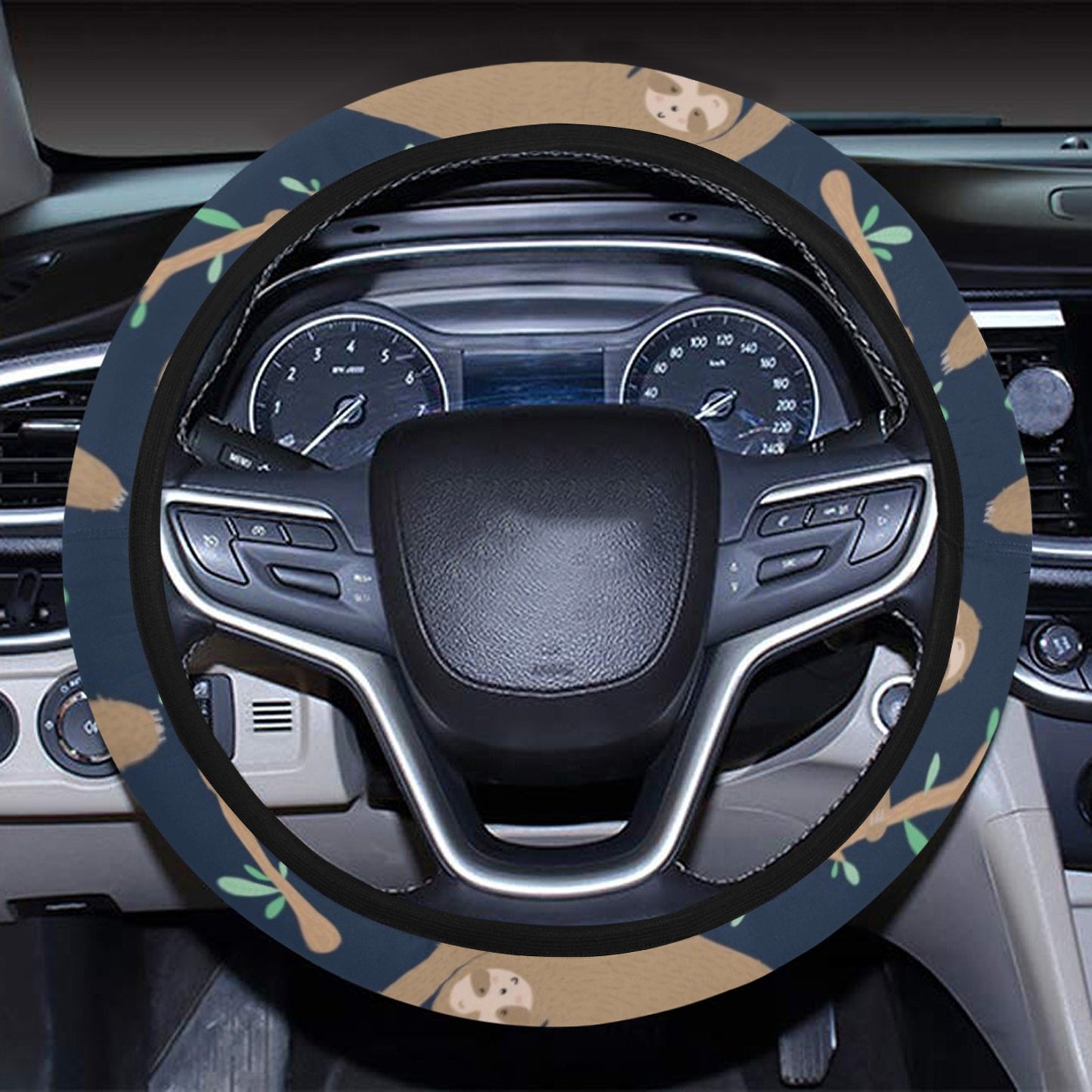 Sloth Print Design LKS307 Steering Wheel Cover with Elastic Edge