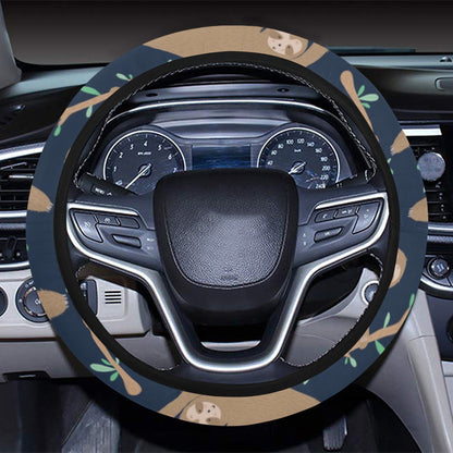 Sloth Print Design LKS307 Steering Wheel Cover with Elastic Edge