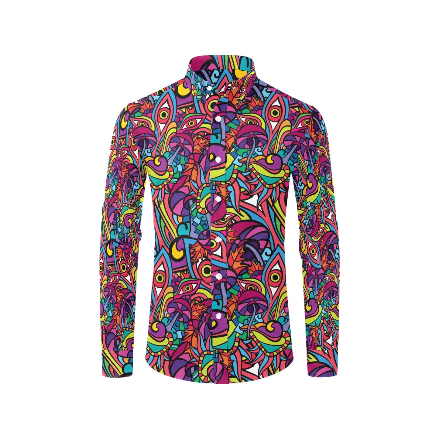 Trippy Print Design LKS302 Men's Long Sleeve Dress Shirt