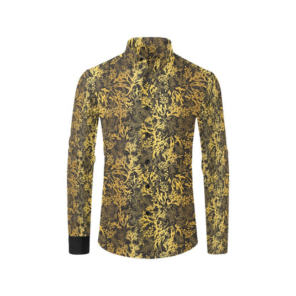 Seaweed Print Design LKS303 Men's Long Sleeve Dress Shirt