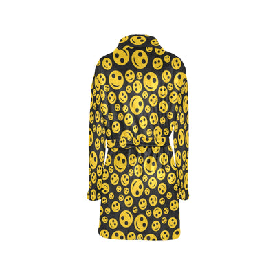 Smiley Face Emoji Print Design LKS304 Women's Fleece Robe