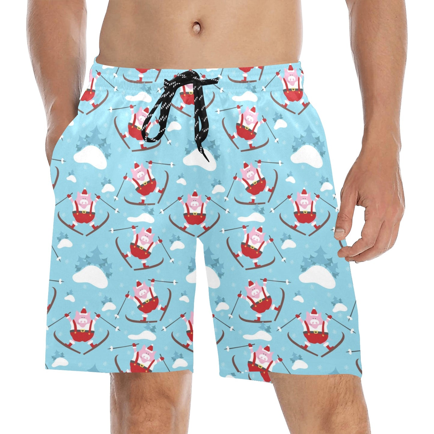 Ski Print Design LKS309 Men's Swim Trunks Beach Shorts