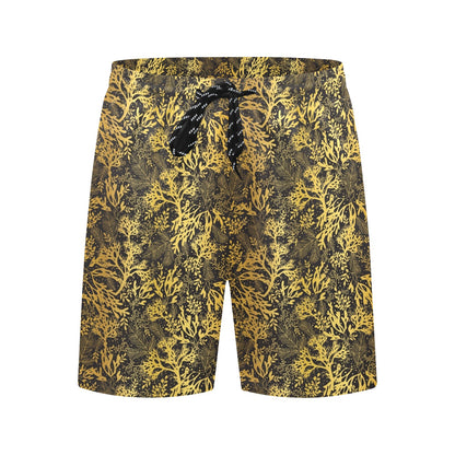 Seaweed Print Design LKS303 Men's Swim Trunks Beach Shorts