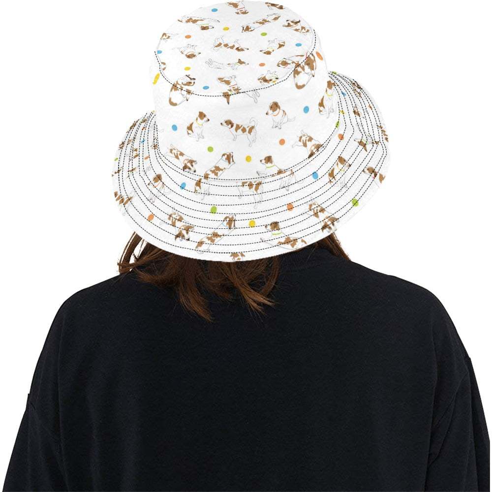 Russell Terriers With Balls Print Design LKS307 Unisex Bucket Hat