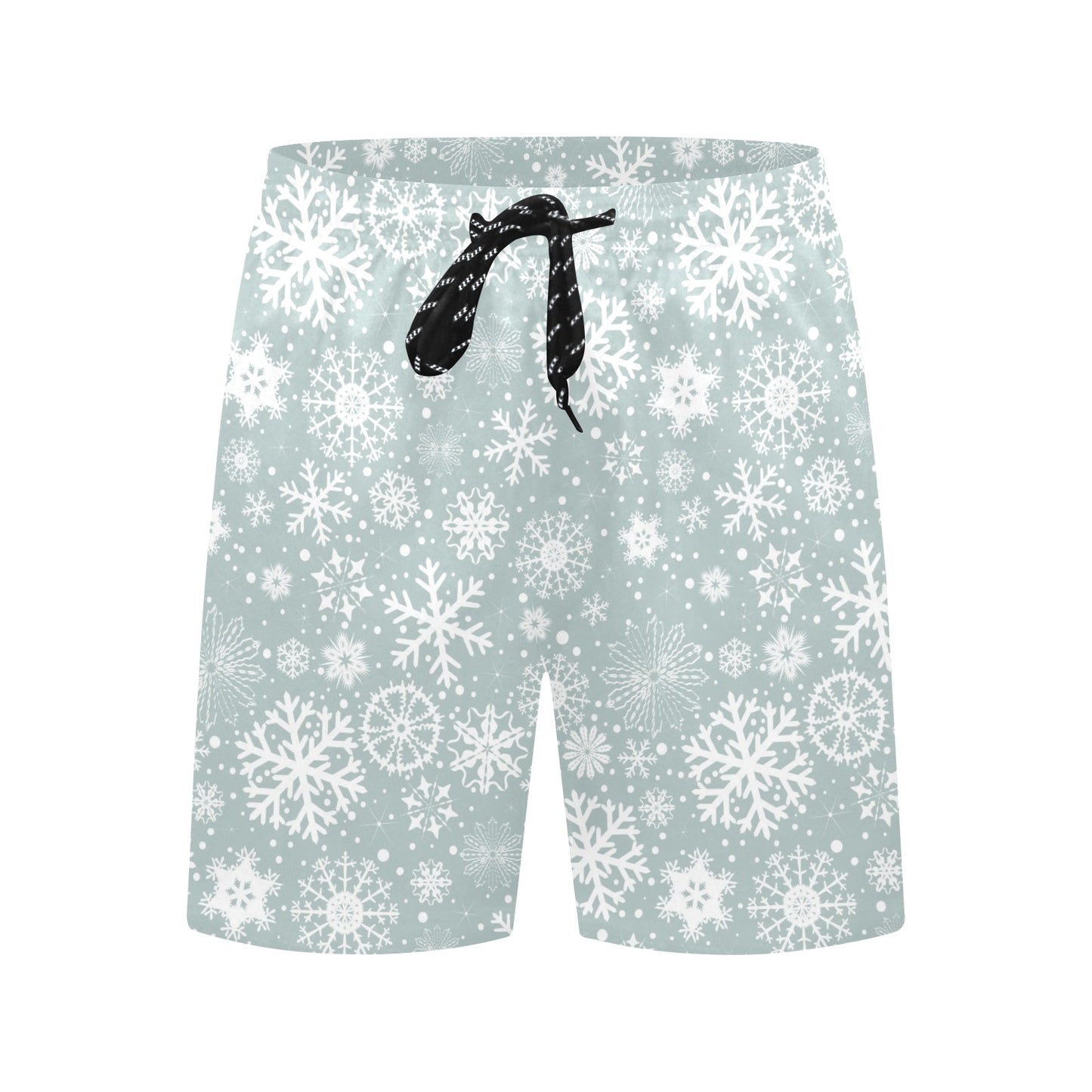 Snowflake Print Design LKS303 Men's Swim Trunks Beach Shorts