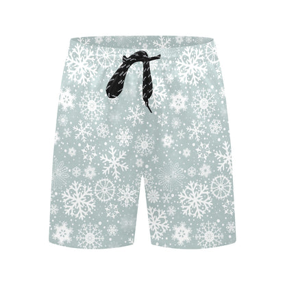 Snowflake Print Design LKS303 Men's Swim Trunks Beach Shorts