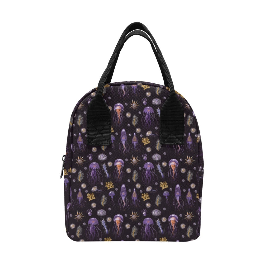 Seaweed With Jelly Fish Print Design LKS305 Insulated Lunch Bag