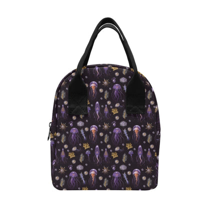 Seaweed With Jelly Fish Print Design LKS305 Insulated Lunch Bag