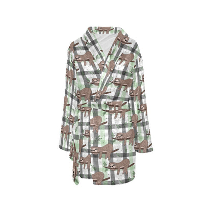 Sloth Print Design LKS301 Women's Fleece Robe