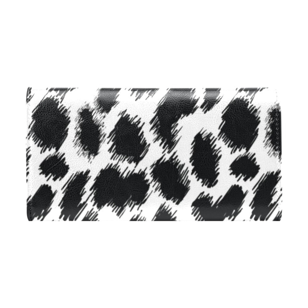 Cheetah Black Print Pattern Women's Trifold Wallet