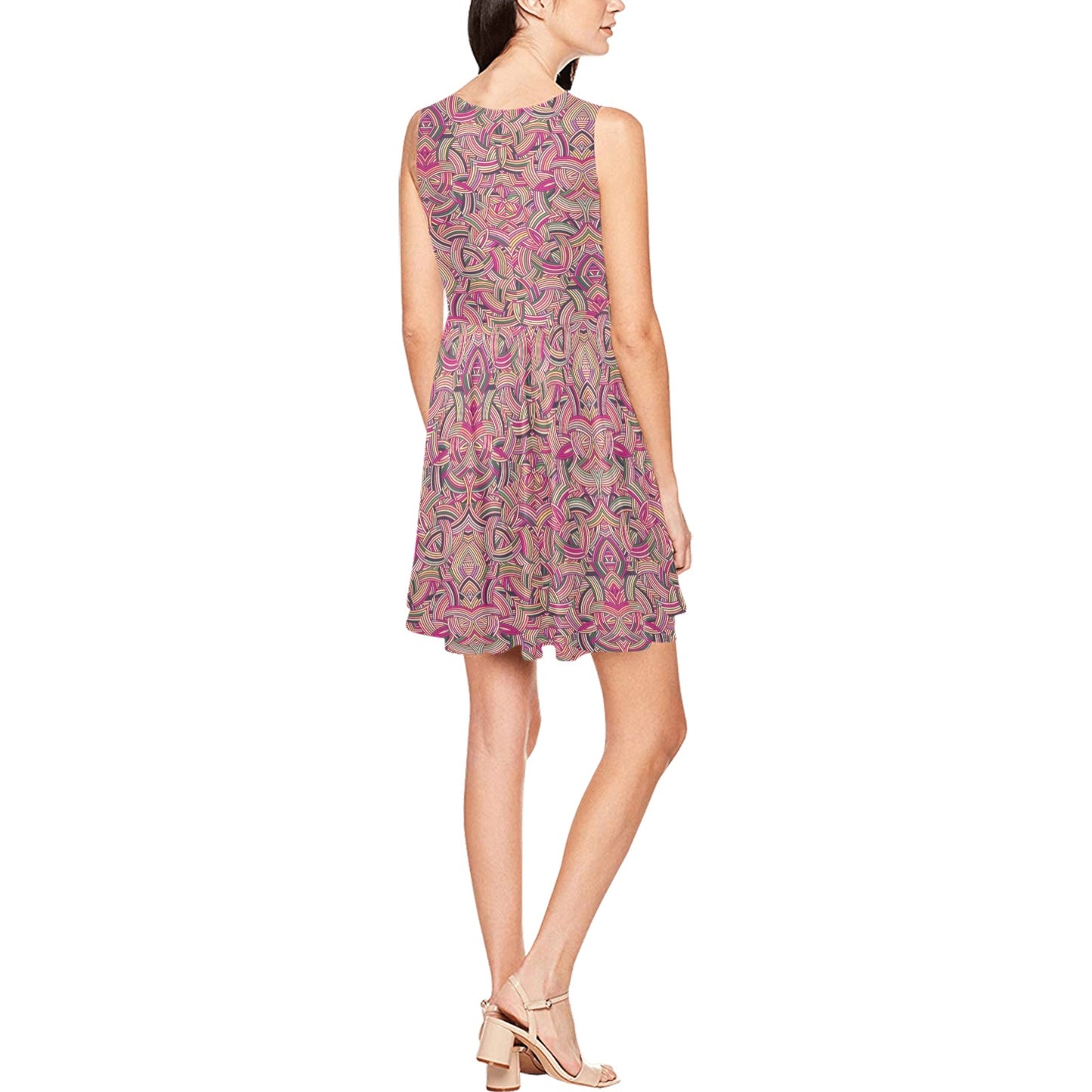 Celtic Pattern Print Design 04 Sleeveless Dress