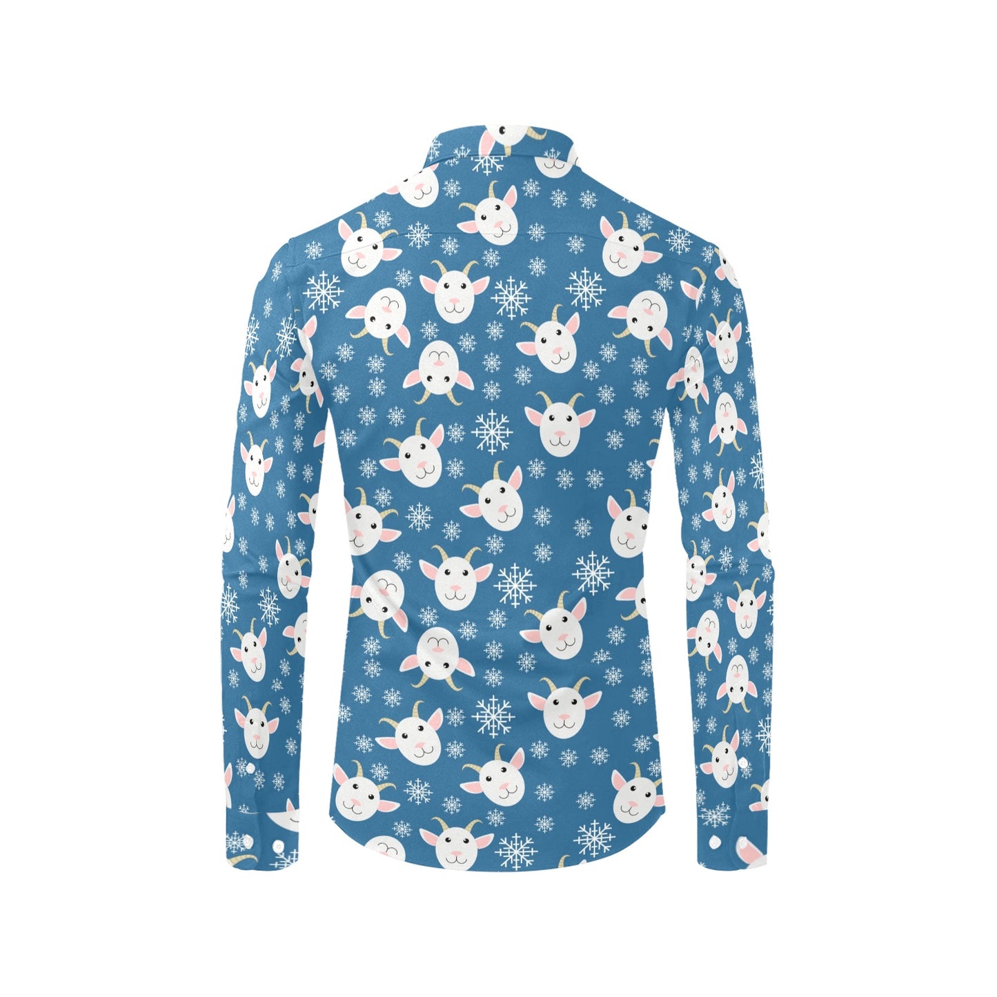 Goat Print Design LKS402 Men's Long Sleeve Dress Shirt
