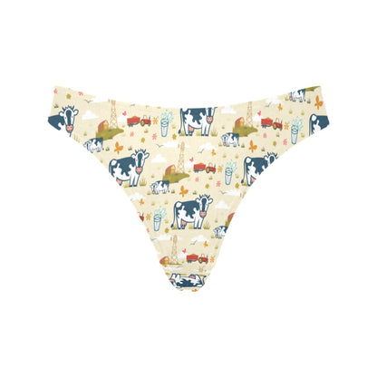 Cow Farm Design Print Women's Thongs