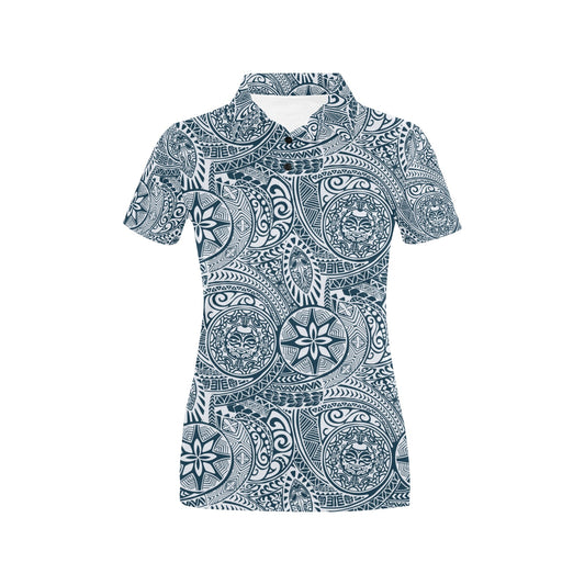 Samoan Pattern Print Design LKS306 Women's Polo Shirt