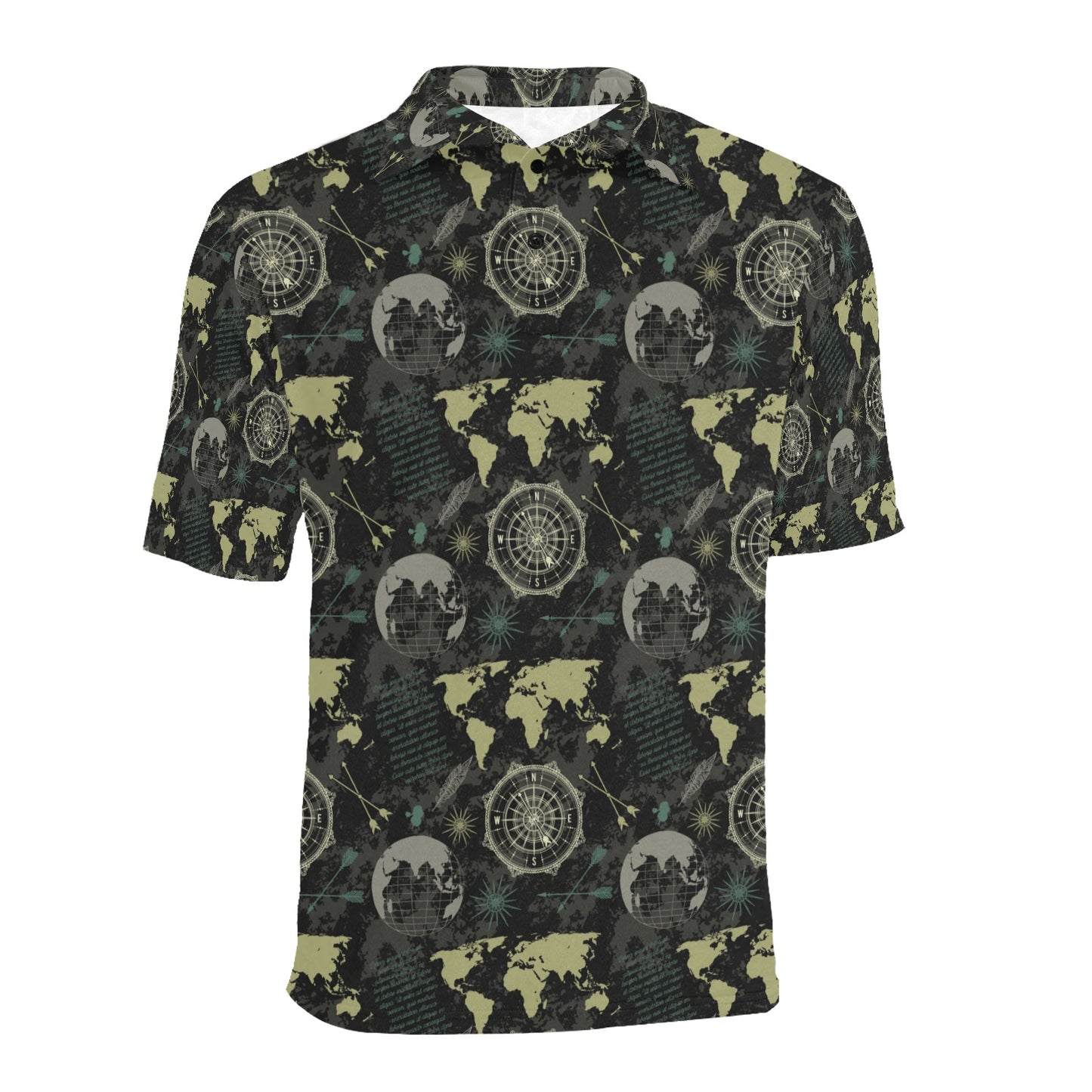 World Map Print Design LKS303 Men Polo Shirt