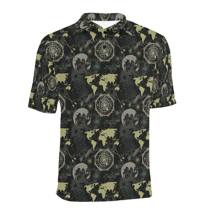 World Map Print Design LKS303 Men Polo Shirt