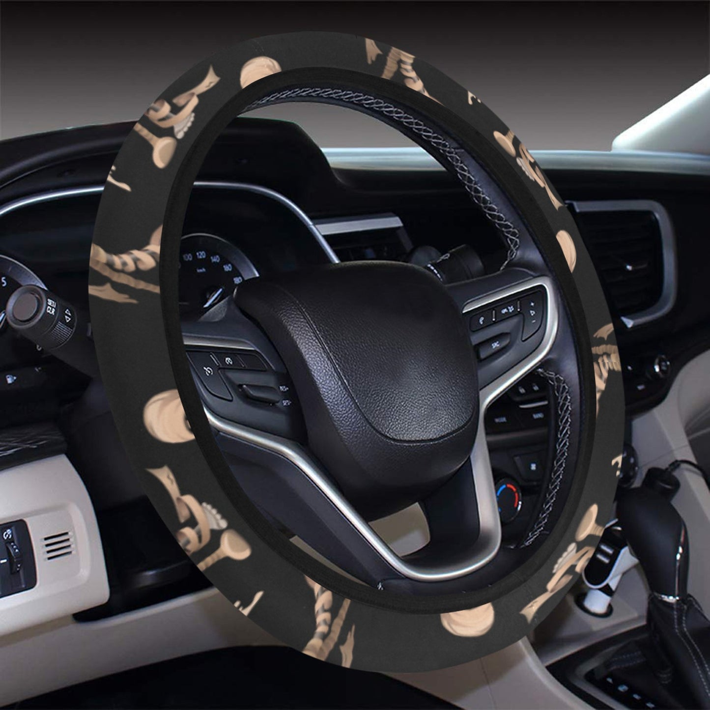 Mummy Print Design LKS302 Steering Wheel Cover with Elastic Edge