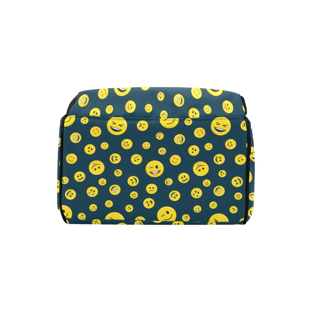 Smiley Face Emoji Print Design LKS301 Diaper Bag Backpack