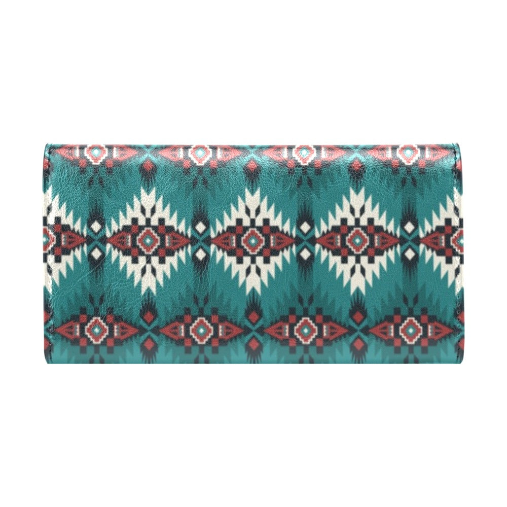 Southwest Pattern Print Design LKS308 Women's Trifold Wallet