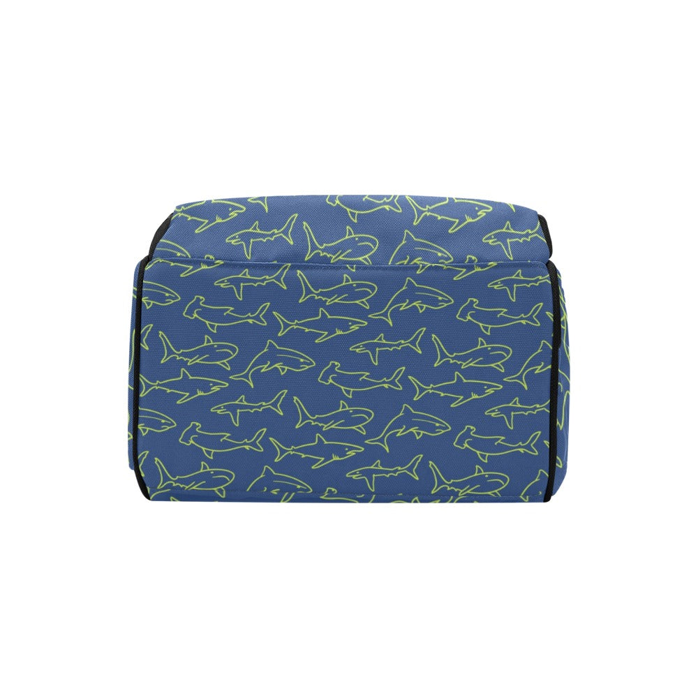 Shark Print Design LKS301 Diaper Bag Backpack