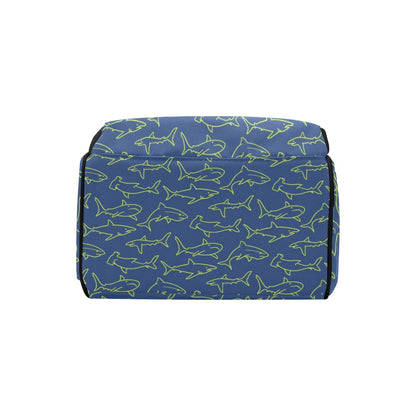 Shark Print Design LKS301 Diaper Bag Backpack